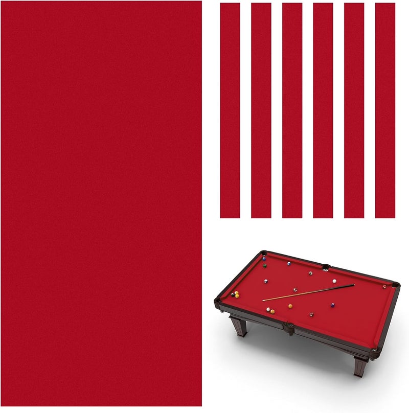 Zelphvt Pool Table Felt 8.5ft Red Billiard Cloth with 6 Cloth Strips for Bars Clubs Hotels Billiard Table - Image 1